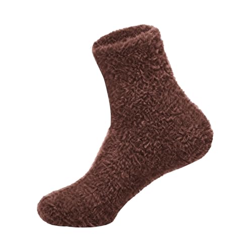 Calcetines Algodon Mujer Confort Diario Volantes Arte Socks Retro Diseño Rayas Motivos Calcetin Antideslizante Premium Calcetas para Niñas y Mujeres Medias (Brown, One Size)