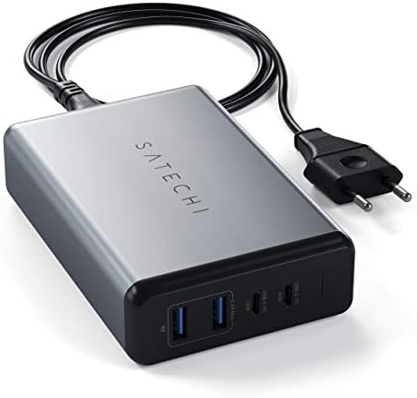 SATECHI 108W Pro USB-C Ładowarka Komputerowa PD - 2 USB-C PD & 2 Porty USB-A - Dla MacBook Pro/Air M2/ M1,iPad Pro/Air M2/ M1, iPhone 15 Pro Max/15 Pro/15/15 Plus (US)