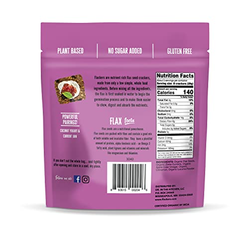 Flackers Organic Flax Seed Crackers Variety Pack, Sea Salt, Rosemary, Savory And Cinnamon, Gluten Free, Non-Gmo, Vegan, Low Carb Snacking, Pack Of 4 #TOP2