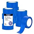 XUXU Blue Painters Tape, 2 Inch Masking Tape Bulk Set of 12 Rolls for Multi-Surface, Produce Sharp Lines, Residue-Free 588 Yards Total