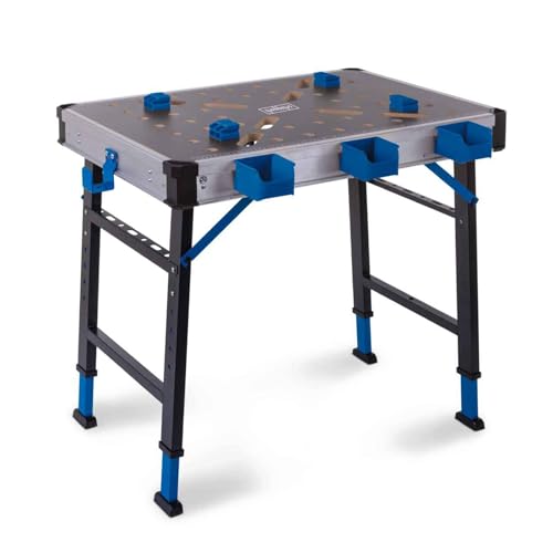 Scheppach Werkbank und Spanntisch MWB150 | max. 450 kg Traglast | 5-Fach höhenverstellbar 733 – 888 mm | Integrierte Messskala | 20 mm...