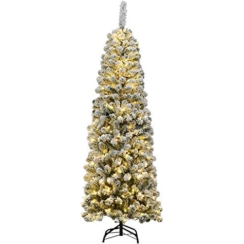 COSTWAY Árbol de Navidad Artificial Nevado con Luces LED Cálidas Cover