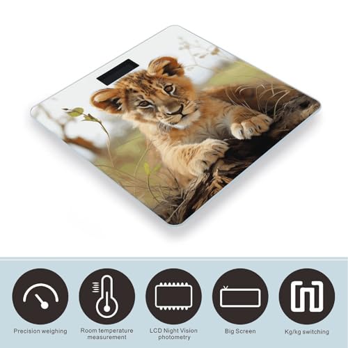 Báscula Digital de Baño Animal León Compacta y Precisa miniatura 3