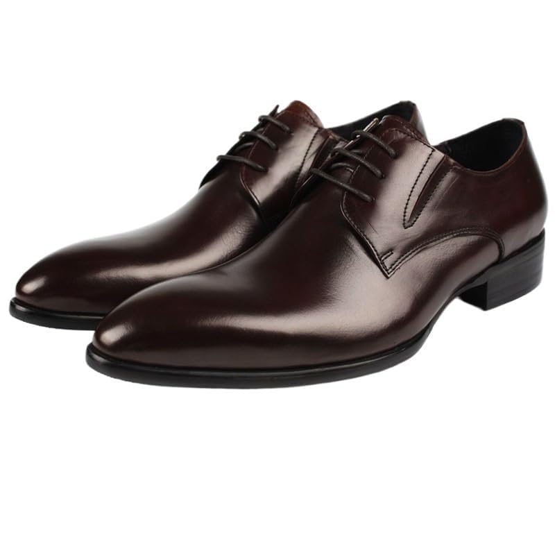 Mens Lace Up Business Oxford Leather Dress Shoes Classic Pointed Toe Office Shoes Tuxedo Comfortable Formal Party Fashion