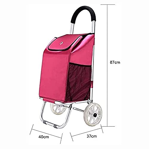 COUYY Einkaufstrolley, leicht und robust, zusammenklappbar, mit 2 Rädern, Einkaufstrolley – Bild 3