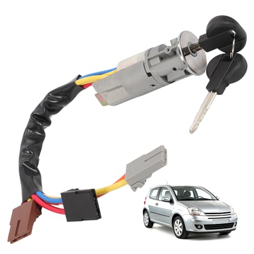 LDLRVeX Neiman Antivol de Direction Cylindre de Contacteur de Démarrage avec 2 Clés 252402, Compatible Citroën Xantia/Evasion/Jumpy/Berlingo, Peugeot...