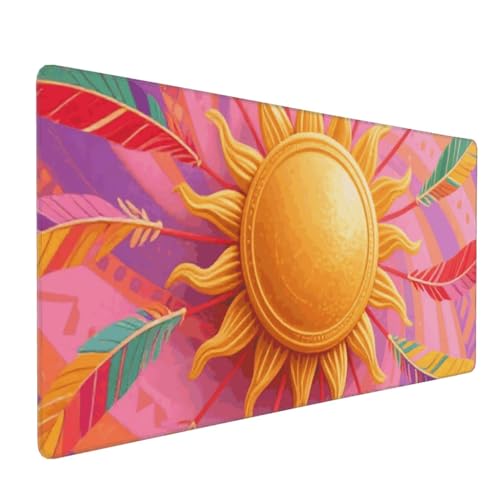 Tapis de bureau pour ordinateur portable Boho Sun aux finitions soignées et durables