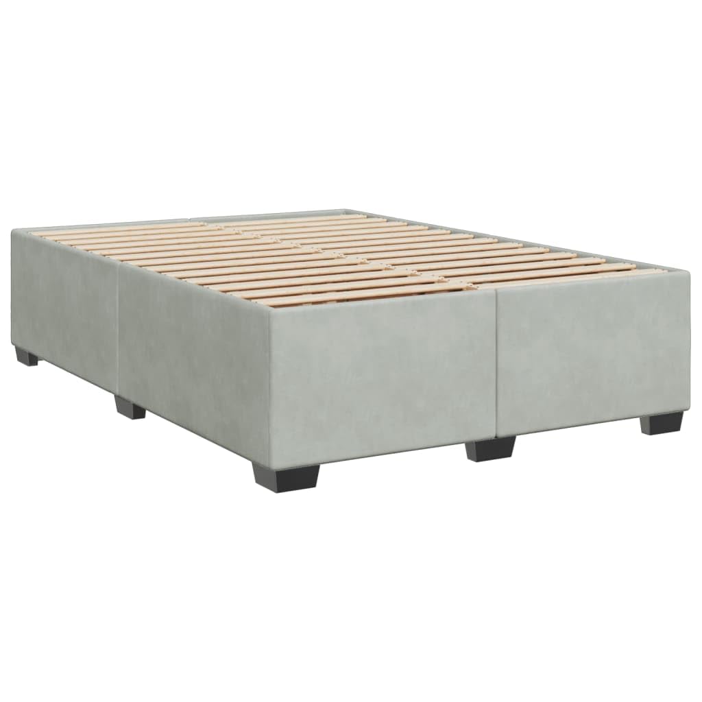 VidaXL Boxspringbett 140x200cm Mit Matratze - Samt Bezug, Taschenfederkern, Dunkelgrau