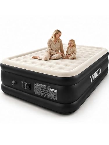 Vinitin Queen Air Mattress with Built-in Pump, 16' Elevated...