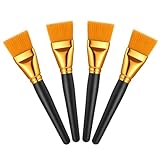 1 1/2 Inch Flat Paint Brushes, 4 Pieces Big Bulk Paint Brushes Large Craft Basecoating PaintBrushes with Wooden Handle Professional Artist Brush for Oil, Watercolor, Canvas, Crafts, Face,38mm