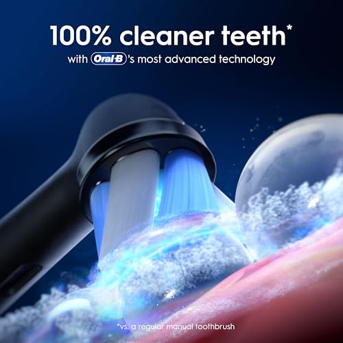 Oral-B iO - 9 - Wiederaufladbare elektrische Zahnbürste von Braun, 1 hochwertiger schwarzer Griff mit revolutionärer Magnettechnologie, Farbdisplay, 1 Zahnbürstenkopf, 1 Reiseetui zum Aufladen – Bild 5