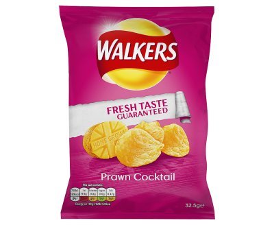 Walkers Crisps - Traditional British Bags of Walkers in Various Flavours- 24 x 32.5g (Prawn Cocktail)