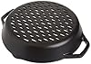 Lodge Pre-Seasoned Cast Iron Round Grilling Pan - Use on the Grill - Grilling Pan Designed to Protect Food from Falling Through the Grate - Cast Iron 12 Inch #4