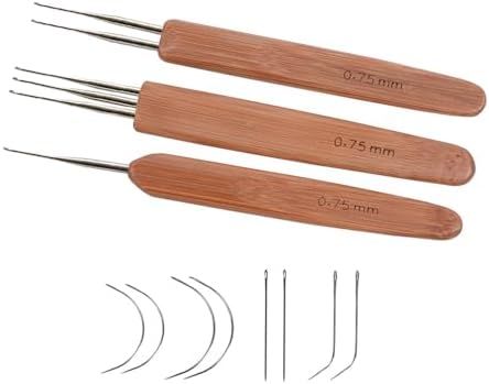 3 Pcs/Set Dreadlock Crochet Hook for Hair Dreadlock Needle Tool for Braid Craft Dread Locks Crochet Needles 0.75mm (1 Hook 2 Hooks 3 Hooks) - 1