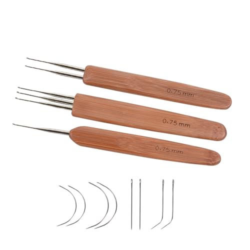 3 Pcs/Set Dreadlock Crochet Hook for Hair Dreadlock Needle Tool for Braid Craft Dread Locks Crochet Needles 0.75mm (1 Hook 2 Hooks 3 Hooks)2