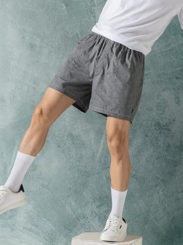 Image of DAMENSCH Regular Fit Solid 100% Soft & Durable Cotton Boxer Shorts Dual Pockets Anti-Bacterial Moisture Wicking Microfibre Waistband Ultra-Light Boxers for Men
