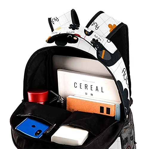 Mochila para portátil con diseño de gato tierno y compartimento amplio 4