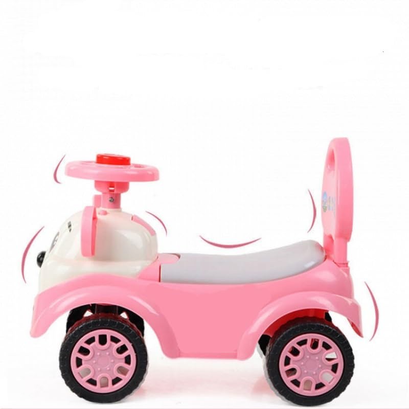Kinderauto for Aufsitzen mit Rückenlehne, Musikaufbewahrung, sicher und bequem Wiggle car