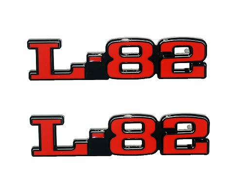 Image of 2Pc C3 75-79 L-82 Hood Restoration Emblems 3D Metal Badge Left and Right Sides Sticker Replacement for Corvette (Black Red)