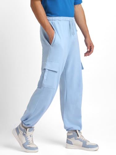 Image of Nobero Joggers for Men | Oversized Fit | Elasticated Waist with Drawcord | Soft & Breathable Fabric | Loose Track Pants | Casual & Streetwear