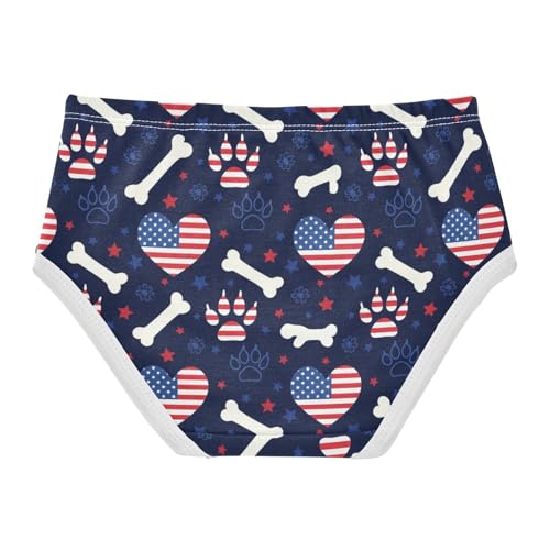 Cotton Girls Underwear Toddlers Cool Flag Dog Paw Bones Panties Little Girl Print Kids Briefs Undies 2t2