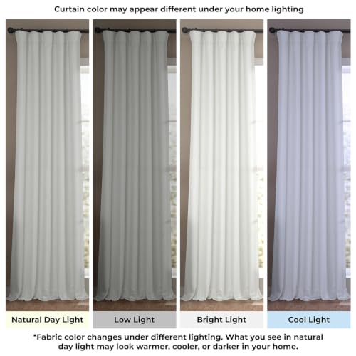 Image of HPD Half Price Drapes - Faux Linen Curtains for Living Room (1 Panel) - 100W X 84L - Extra Wide Textured Room Darkening Curtains for Bedroom 84 Inches Long - Drapes for Home Decor, Oyster Mist