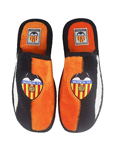 Zapatillas de casa de equipos de fútbol con licencia oficial Valencia C.F. - Color - Naranja, Talla - 43
