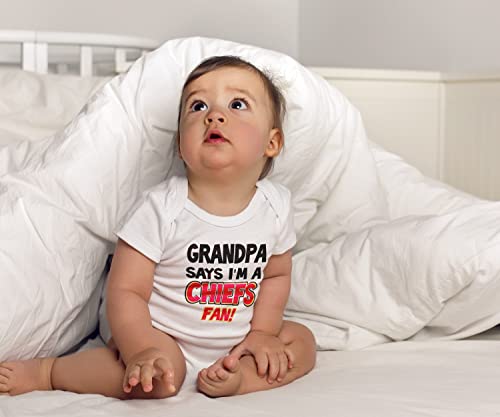 NanyCrafts Baby's My Grandpa Says I'm a Chiefs Fan Bodysuit, Baby Chiefs Fan2