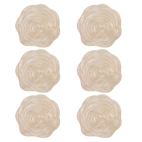 Set de table PVC doré ajouré rose 38 cm pour maison - 2