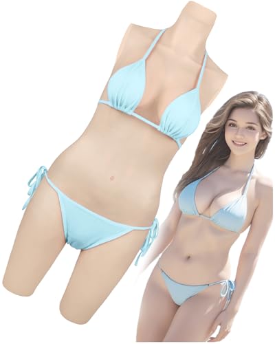 KUMIHO Silicone Bodysuit Realistic Breastplate D Cup Fake Boob for Crossdresser Apparel Male To Female Transgender Drag Queen