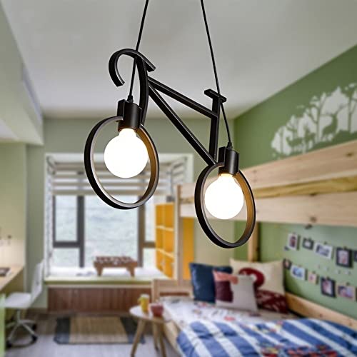 Lámpara colgante moderna de techo con estilo de bicicleta y luz creativa 6