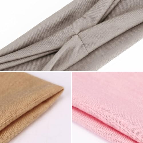 Image of DRESHOW 6 Pack Yoga Sports Headbands for Women Elastic Non-Slip Headbands Running Workout Hair Bands
