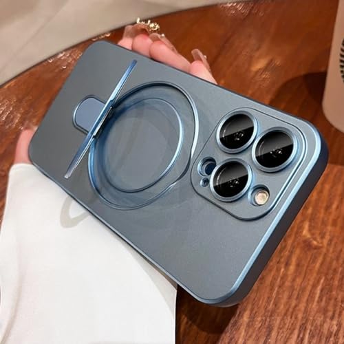 Étui de support magnétique mat de luxe pour iPhone 12 Pro Max bleu sierra - 3