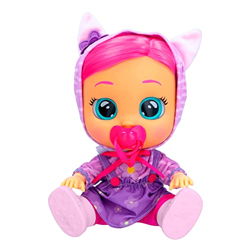 BEBÉS LLORONES Dressy Katie | Muñeca Interactiva que Llora de Verdad con Pelo a peinar, Ropa para vestir y Accesorios - Juguete y Regalo para niños y niñas +18 Meses