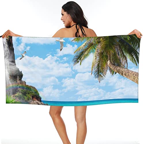 FAiruo Mikrofaser sandfreies Strandtuch Dock und Bay schnell trocknende Strandtücher für Erwachsene Jugendliche Pool Camping (Farbe: C, Größe: 70 x 140 cm)