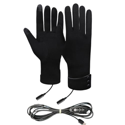 Guantes Calefactables para Hombres,Manoplas Eléctricas Con Pantalla Táctil - Guantes De Bicicleta Recargables Por USB Con 3 Niveles De Calefacción | Para Invierno Trabajo Esquí Caza Equitación