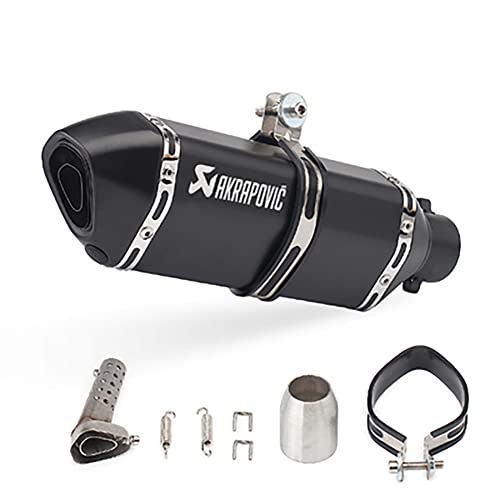 スリップオンマフラー バイクサイレンサー 汎用 長さ370mm 50.8mm ステンレス バイク マフラー サイレンサー オートバイ バッフル エキゾーストパイプ 排気管 (H)