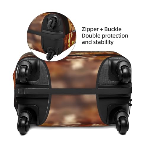 Halloween Windowsill Pumpkin Ghost Travel Luggage Covers - Elasticity Suitcase Covers Protector for Luggage 18-32 Inch3