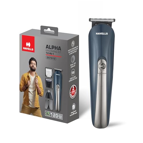 Havells Men Gs7612 Alpha 12 In 1 Grooming Kit, Face, Body And Hai...
