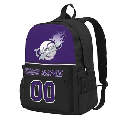 Colorado Backpack,Custom Baseball Sports Backpack With Name And Number,Personalized High Capacity Casual Laptop Bag Travel Bag Gifts For Fans Men Women2