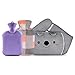 WUUDWALK Bottiglia di Acqua Calda, Borsa dell'acqua calda con coperchio,Borsa Dell acqua Calda in Gomma Borsa con morbida fodera in peluche