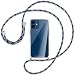 Produktbild mtb more energy® Handykette kompatibel mit iPhone 12 Mini (5.4'') - blau gestreift - Smartphone Hülle zum Umhängen - Anti Shock Strong TPU Case