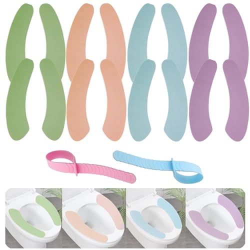 8 works Soft Bathroom Toilet Seat, 2 Toilet Seat Lifter,Bathroom Warmer Toilet Seat, Cover Pads Soft Portable Toilet Seat