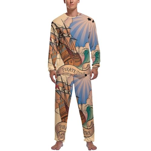 Pijama homme pour ne plus avoir froid la nuit avec ce haut et bas pirate