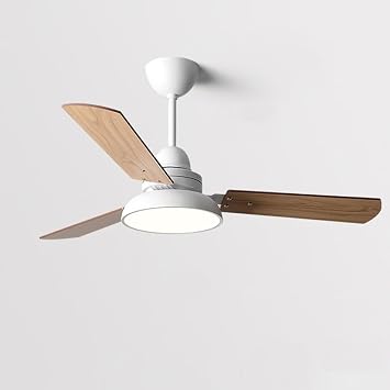 Modern Quiet 48in Ceiling Fan With Light 6 Gear Wind Speed Remote Ceiling Fans Indoor LED White Ceiling Lights Fan Lighting Plywood Fan Blades For Living Room Dining Room Bedroom