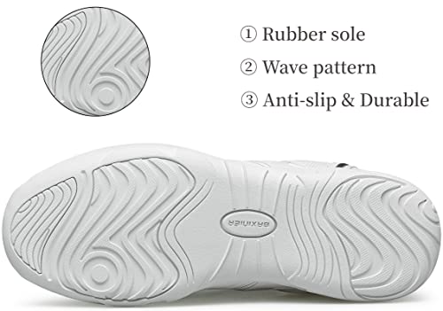 BAXINIER Girls White Cheerleading Dance Shoes Lightweight Youth Competition Cheer Sneakers Kids Training Tennis Shoes4