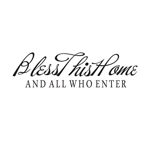 Bless This Home and All Who Enter Vinyl Wall Decal Family Room Quotes Sayings Stickers Wall Decor