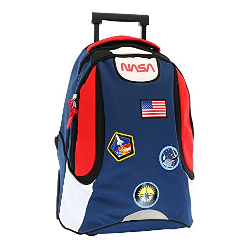 NASA Sac à Dos à roulettes 47 CM pour Soulager le Dos des Écoliers Cartable