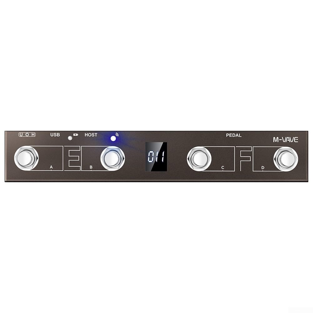 MIDI - Controlador MIDI inalámbrico, recargable con 4 botones, pedal MIDI portátil para M-VAVE Chocolate Plus (marrón)