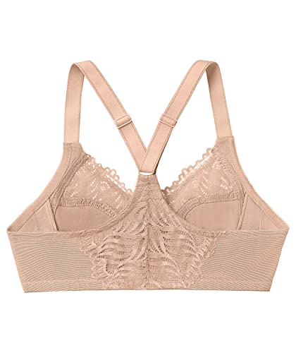 Glamorise Womens Front-Close T-Back Wonderwire Underwire #1246 Full Coverage Bra, Café, 42Dd Us #TOP5